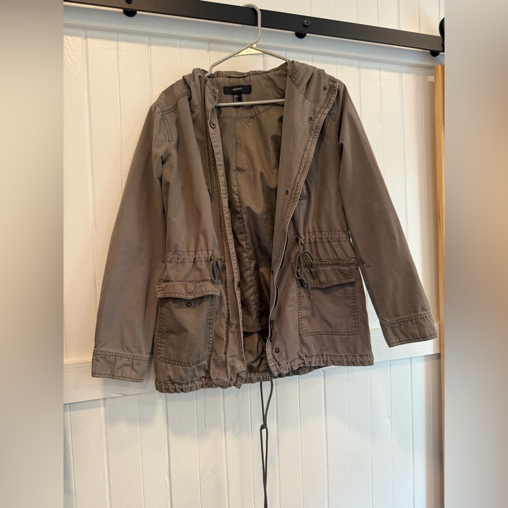 Stylish Army Green Hooded Jacket